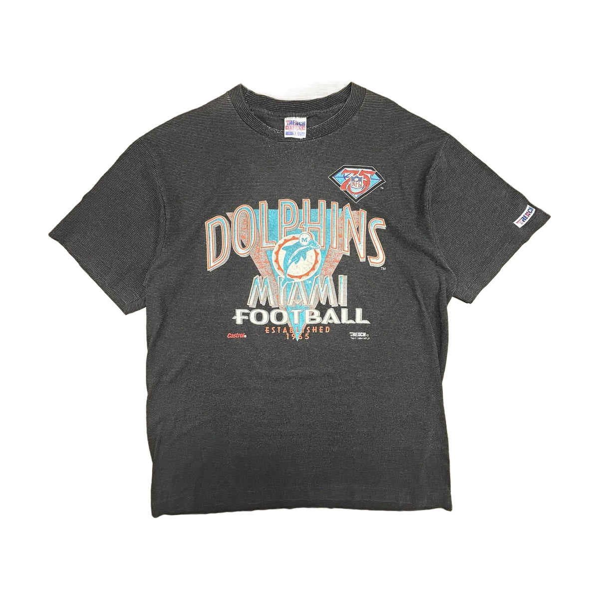 Vintage 1994 Miami Dolphins Trench T-Shirt gray - photo 1