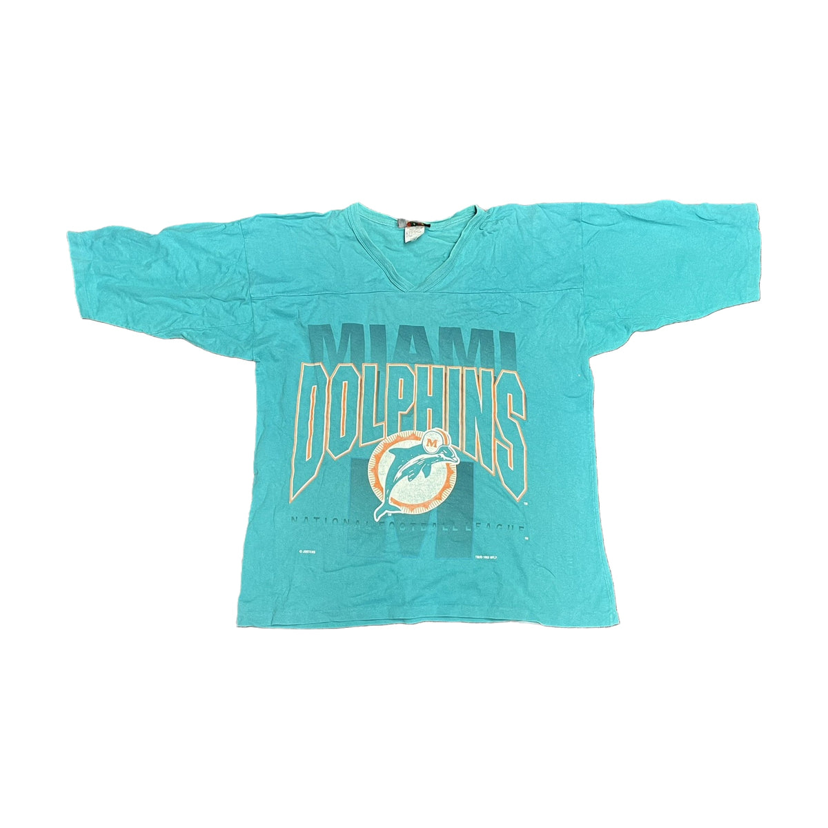 Vintage 1992 Miami Dolphins Jostens T-Shirt blue - photo 1