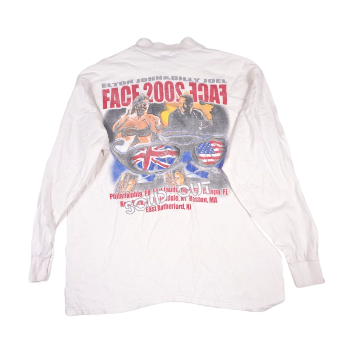 Vintage 2002 Elton John Billy Joel Tour Fruit of the Loom T-Shirt white - photo 2