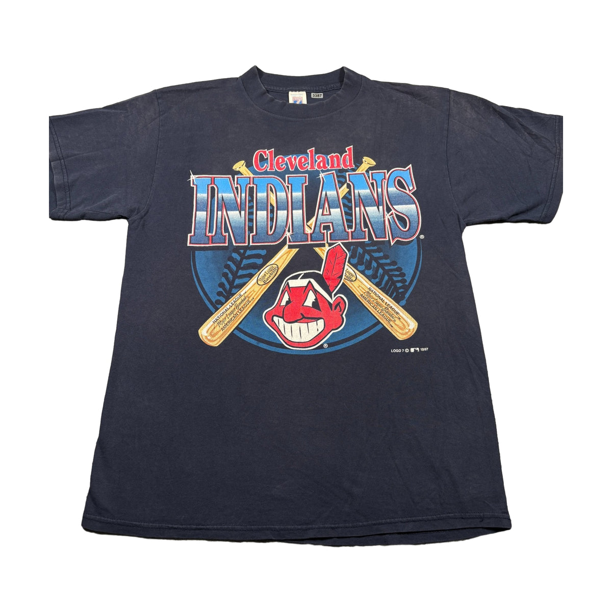 Vintage 1997 Cleveland Indians Logo 7 T-Shirt blue - photo 1