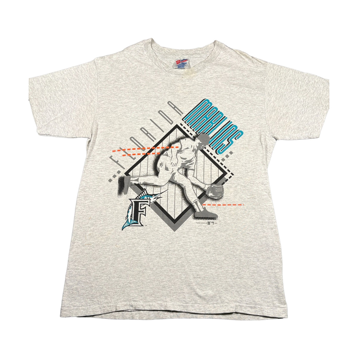 Vintage 1994 Florida Marlins Hanes T-Shirt gray - photo 1