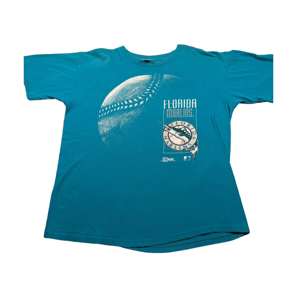 Vintage 1992 Florida Marlins Salem Sportswear T-Shirt blue - photo 1