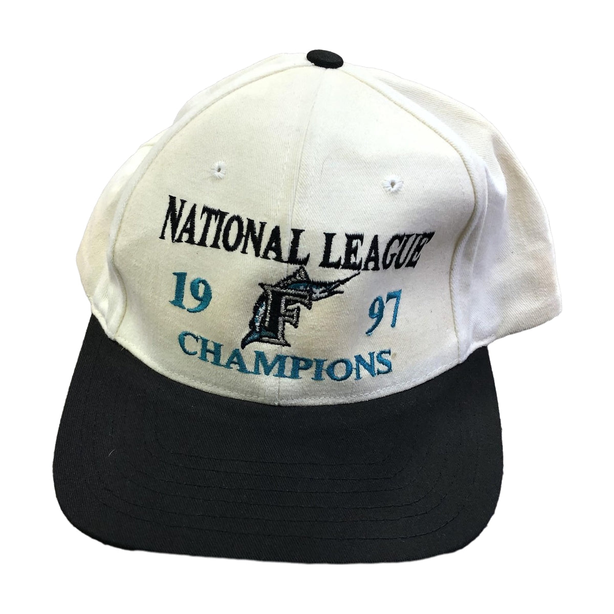 Vintage 1997 Florida Marlins Genuine Merchandise Snapback Hat white - photo 1