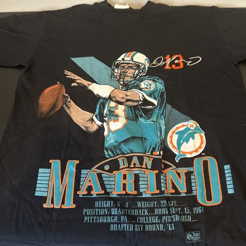 Vintage 90s Dan Marino Miami Dolphins Nutmeg T-shirt size Large