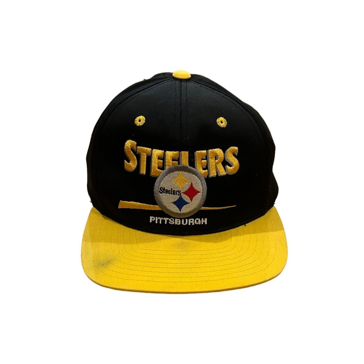 Vintage 1990 Pittsburgh Steelers Twins Enterprise Snapback Hat multi-color - photo 1
