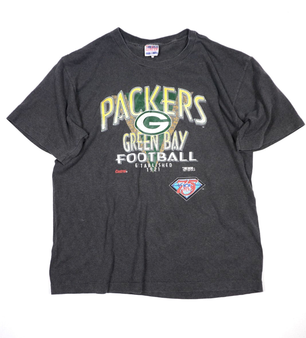 Vintage 90s Green Bay Packers Trench T-Shirt gray - photo 1