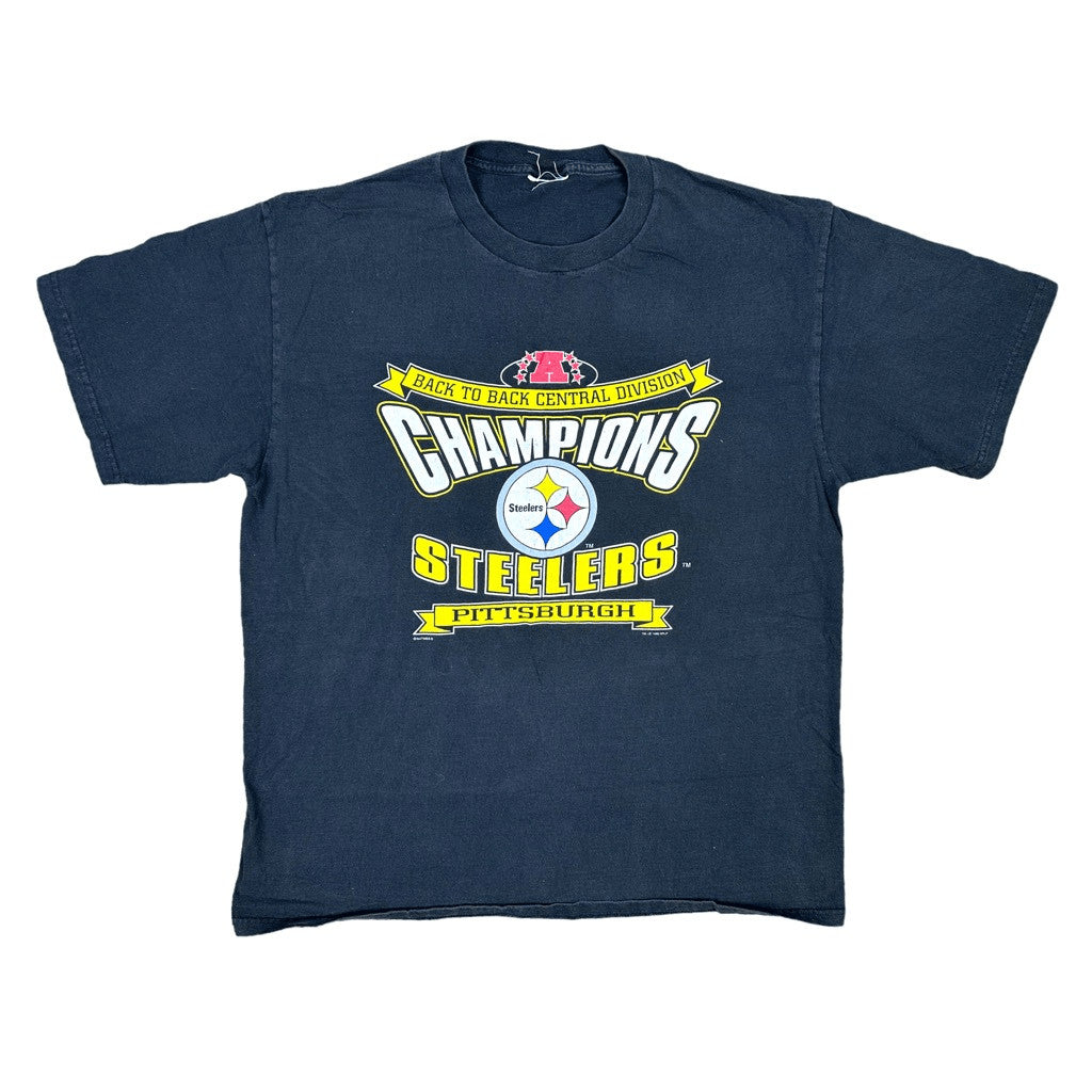Vintage 1996 Pittsburgh Steelers Champions NFL T-Shirt black - photo 1