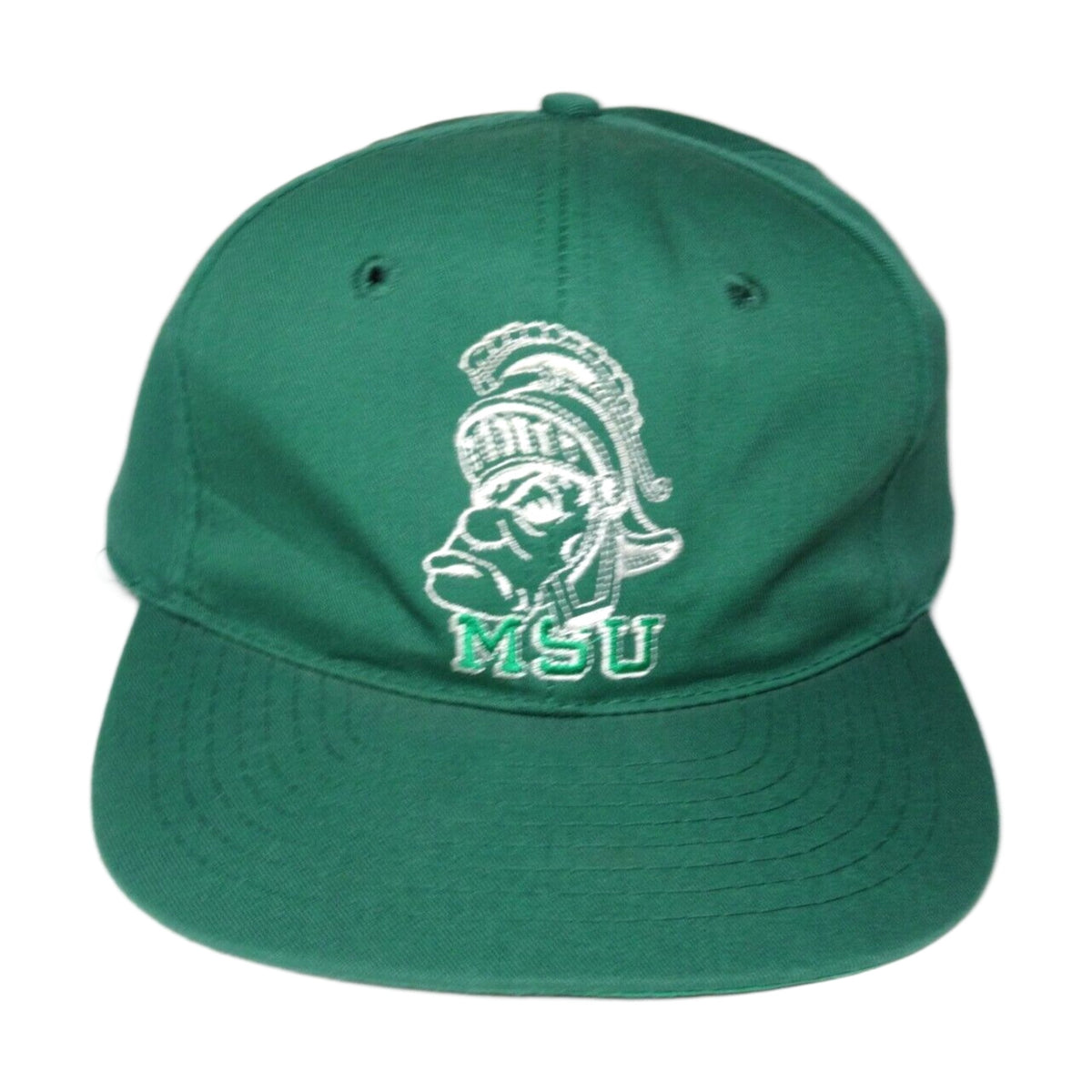 Vintage 90s Michigan State Spartans New Era Snapback Hat green - photo 1