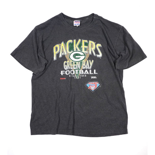 Vintage 90s Green Bay Packers Trench T-Shirt gray - photo 1