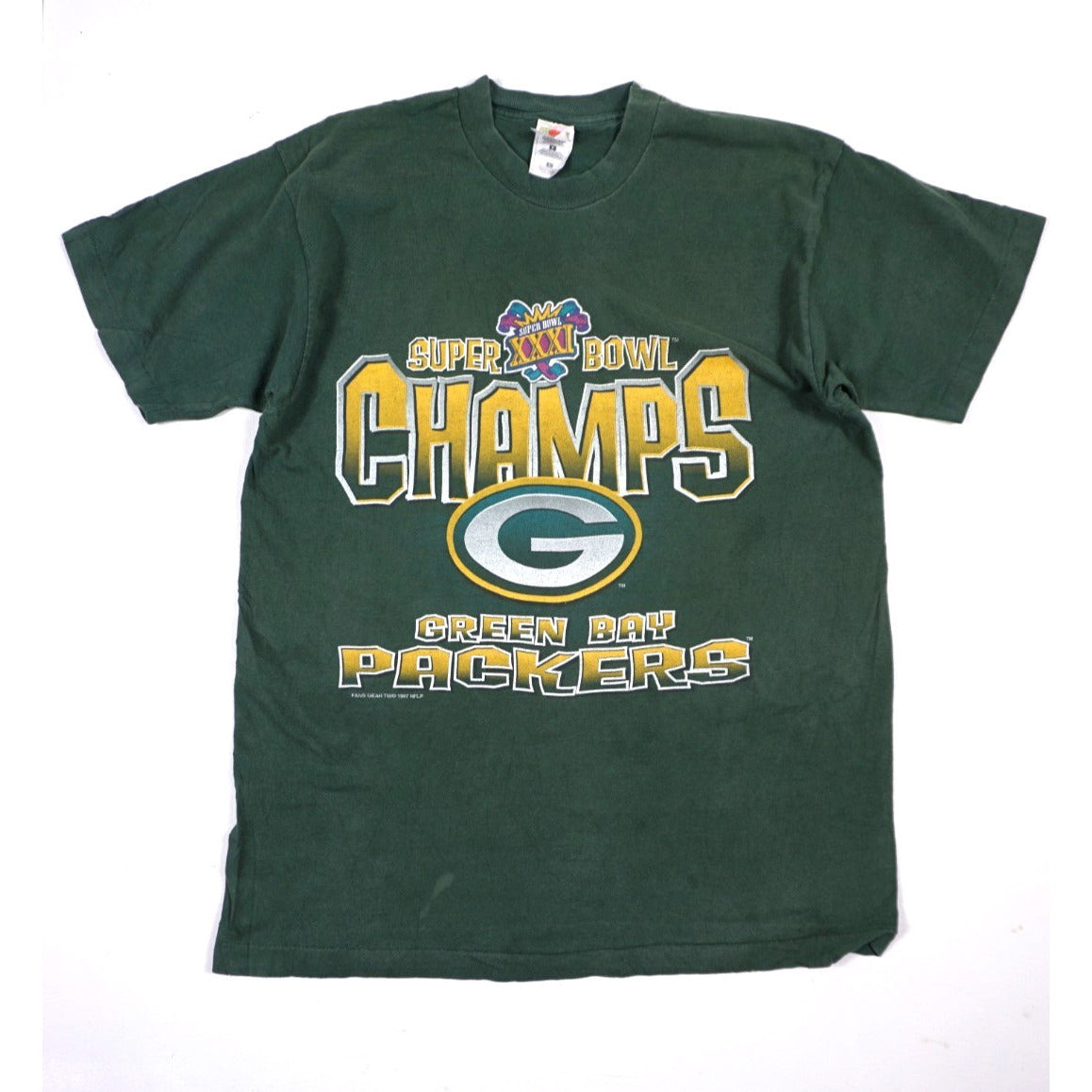 Vintage 90s Green Bay Packers Brett Favre Champions Fruit of the Loom T-Shirt green - photo 1