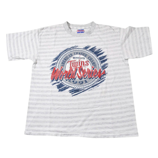 Vintage 1991 Minnesota Twins World Series Trench T-Shirt gray - photo 1