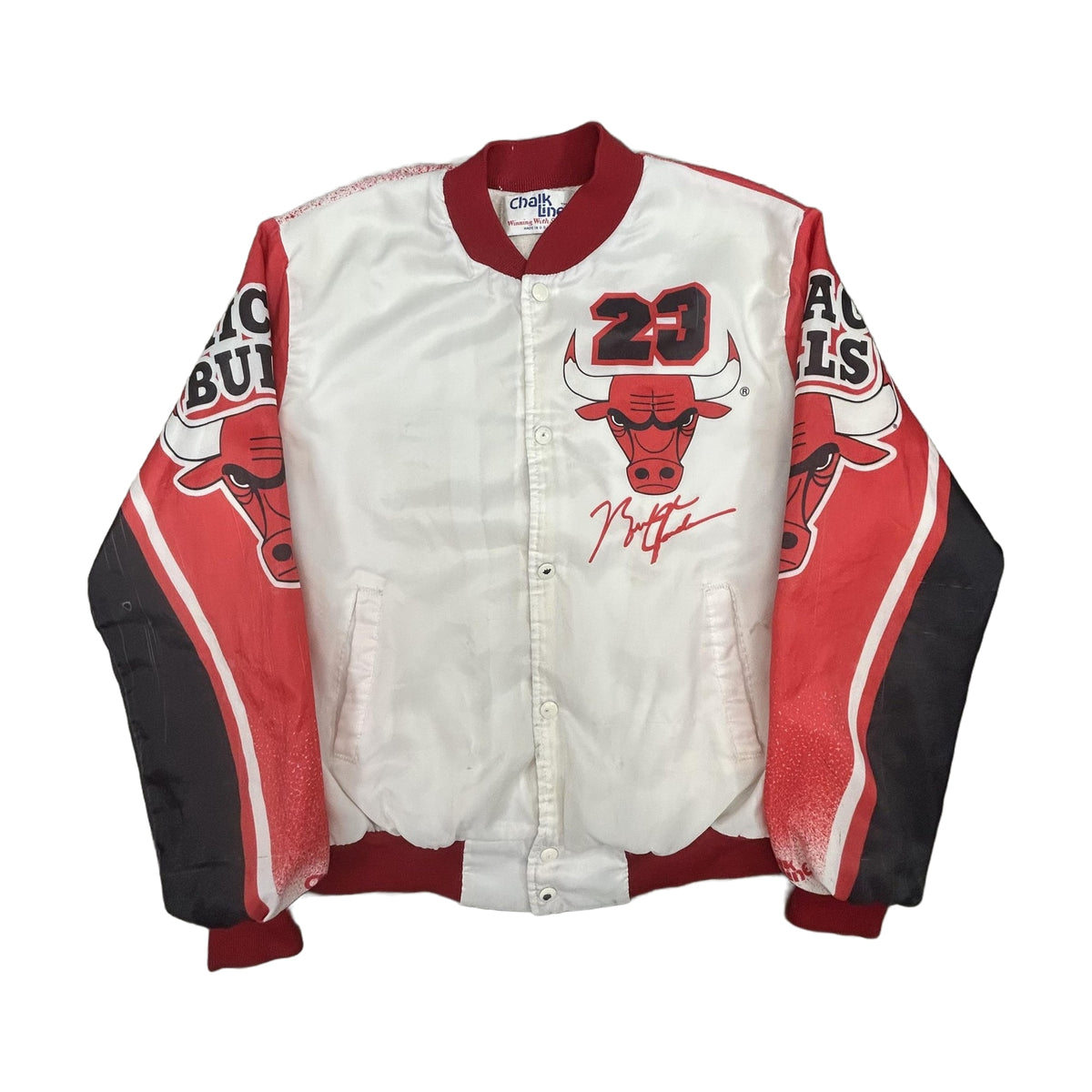 Vintage 90s Chicago Bulls Michael Jordan Chalk Line Jacket red - photo 1