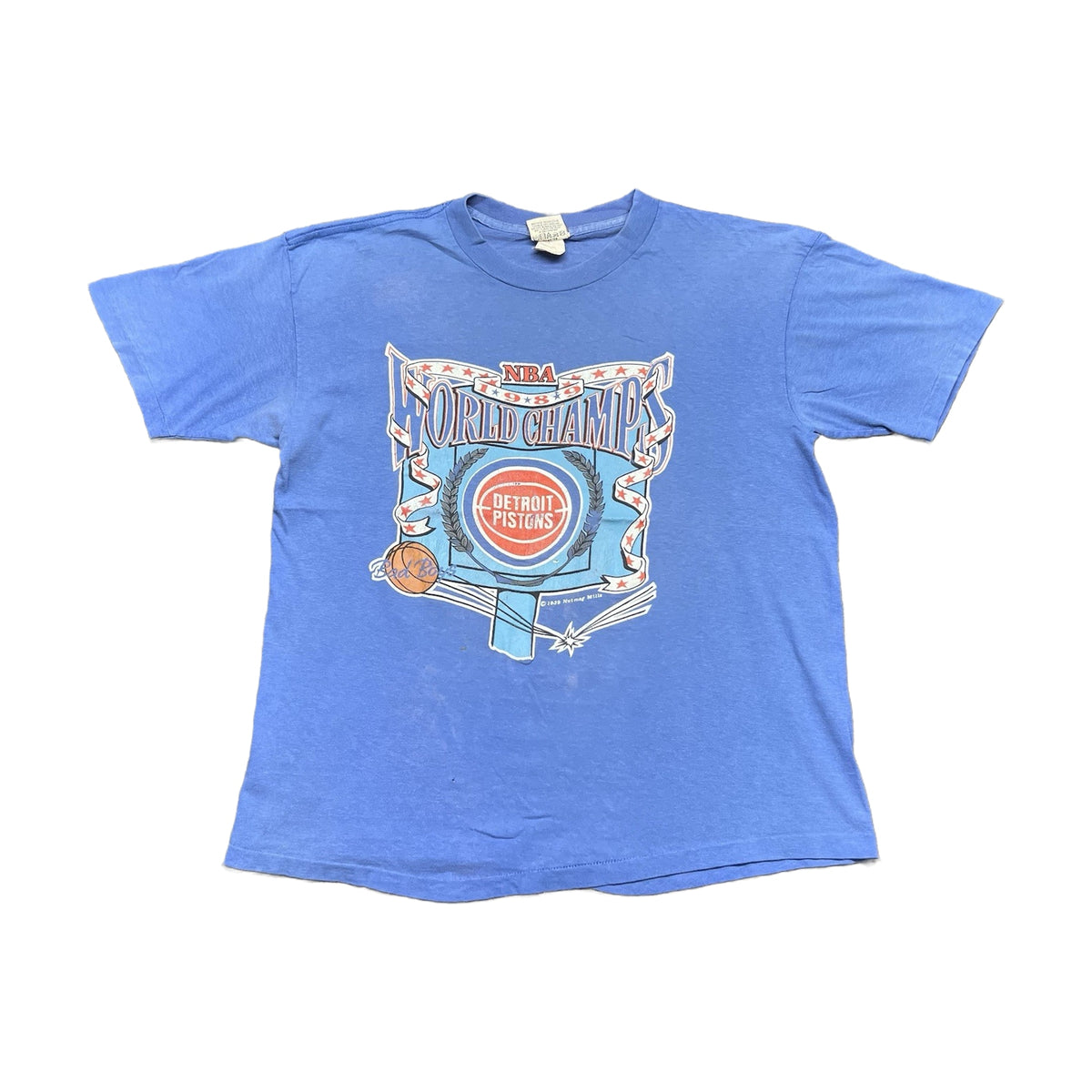 Vintage 1989 Detroit Pistons World Champions Nutmeg T-Shirt blue - photo 1