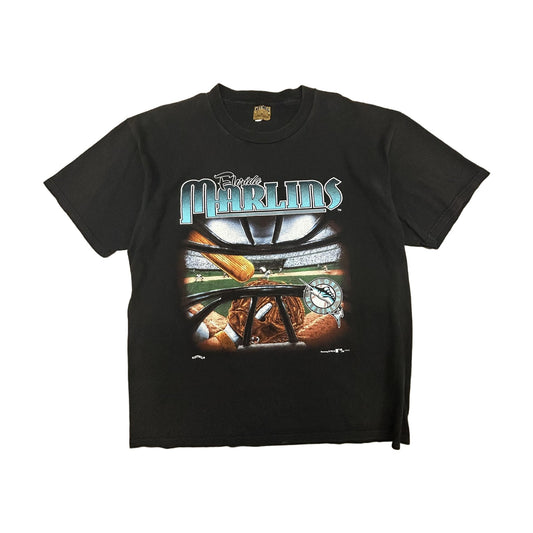 Vintage 1995 Florida Marlins Nutmeg Mills T-Shirt black - photo 1