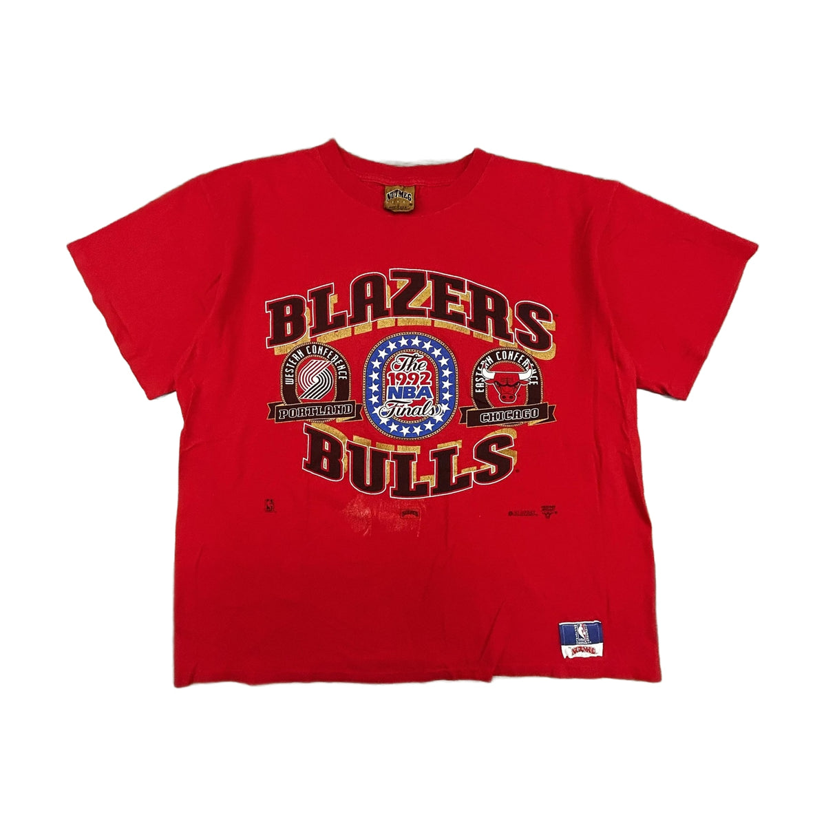 Vintage 1992 Chicago Bulls NBA Finals Nutmeg T-Shirt red - photo 1