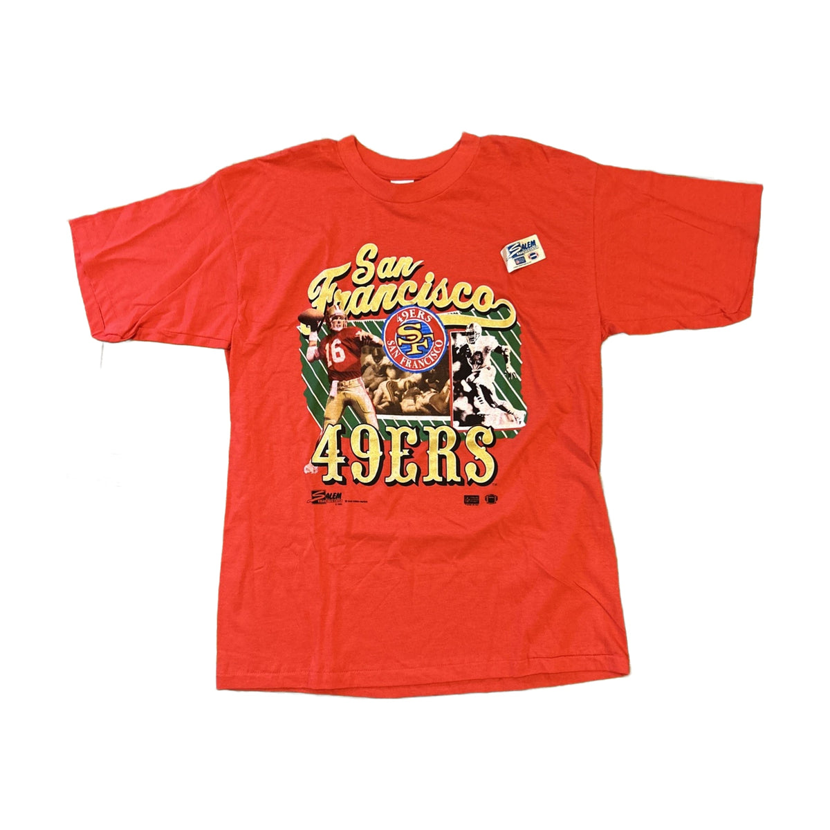 Vintage 90s San Francisco 49ers Joe Montana Salem Sportswear T-Shirt red - photo 1