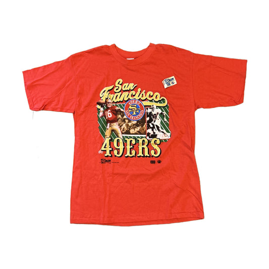 Vintage 90s San Francisco 49ers Joe Montana Salem Sportswear T-Shirt red - photo 1