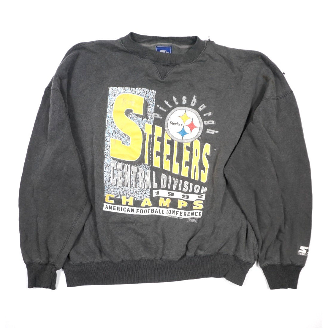Vintage 1993 Pittsburgh Steelers Champions Starter Sweatshirt gray - photo 1