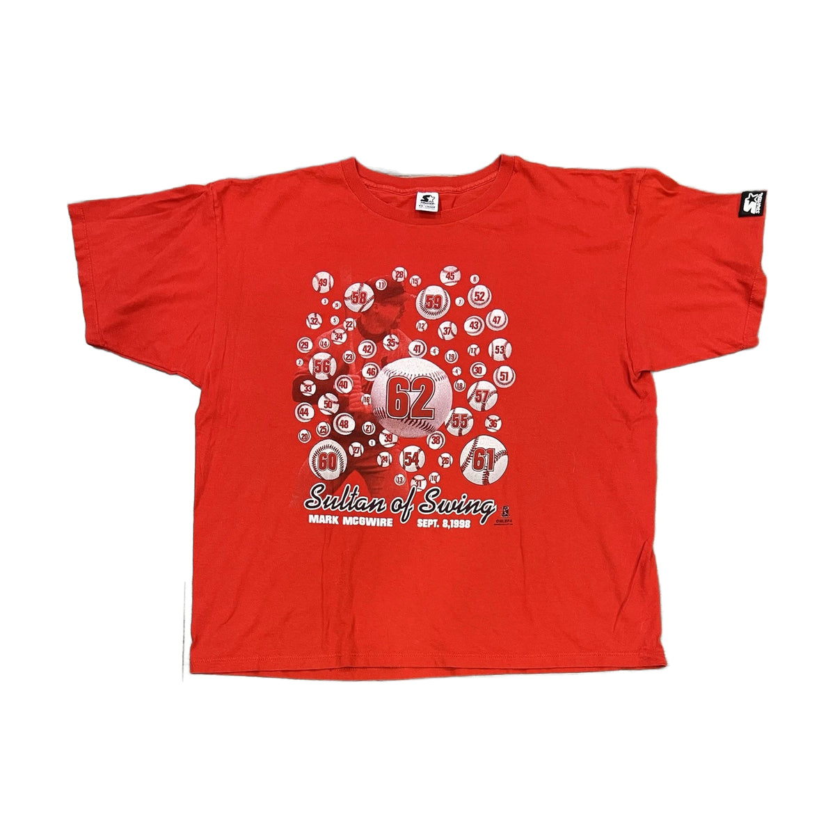 Vintage 1998 Mark Mcgwire Starter T-Shirt red - photo 1