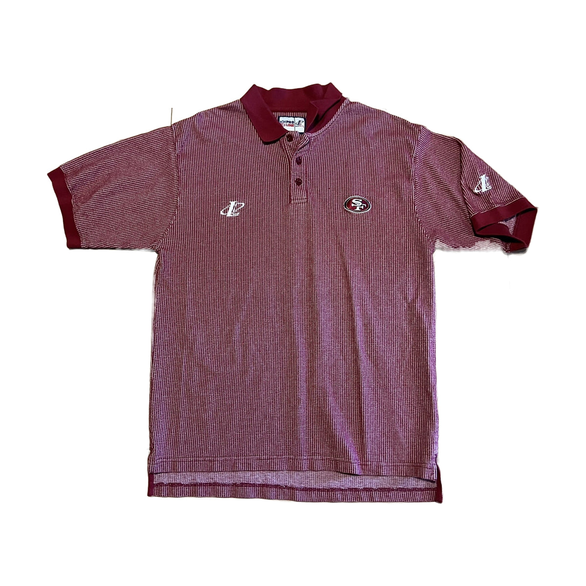 Vintage 90s San Francisco 49ers Logo Athletic Polo Shirt red - photo 1