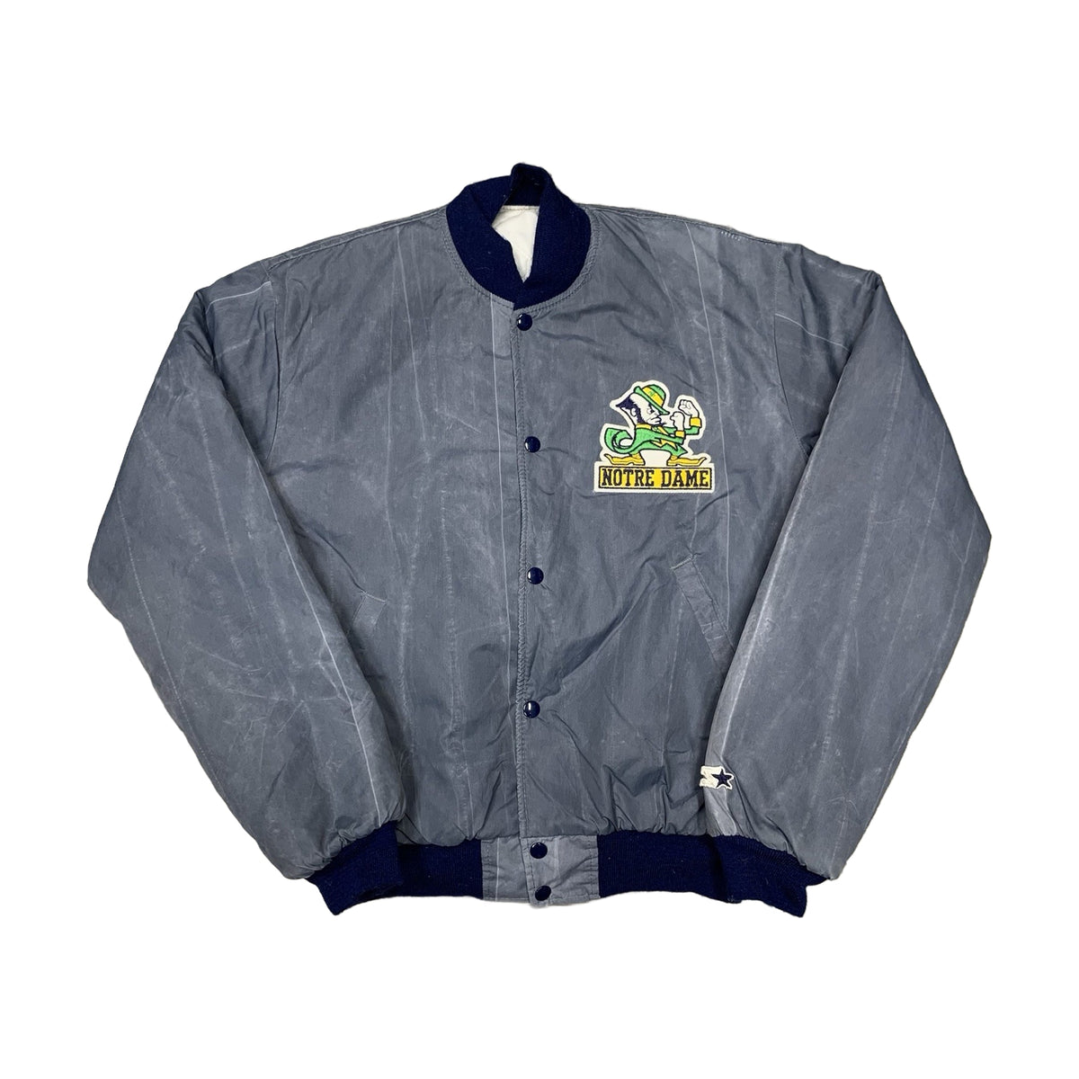 Vintage 80s Notre Dame Fighting Irish Starter Jacket gray - photo 1