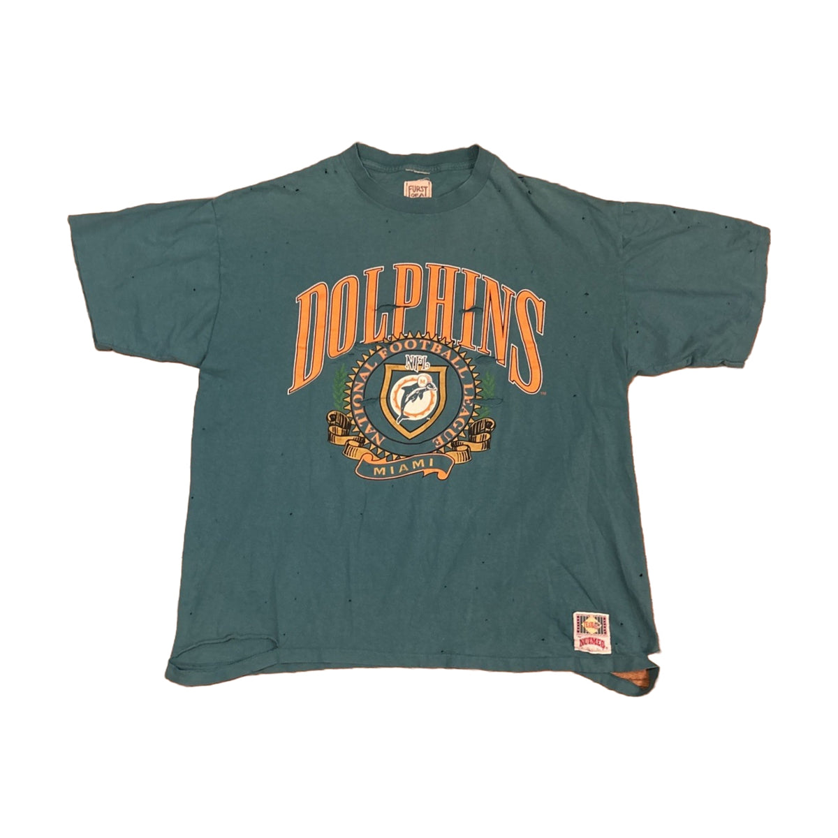 Vintage 90s Miami Dolphins Nutmeg T-Shirt turquoise - photo 1