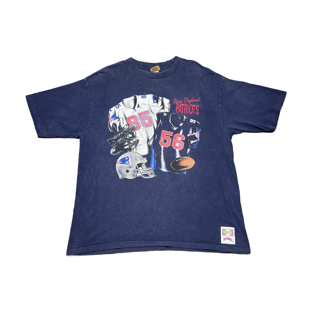 Vintage 90s New England Patriots Nutmeg T-Shirt blue - photo 1