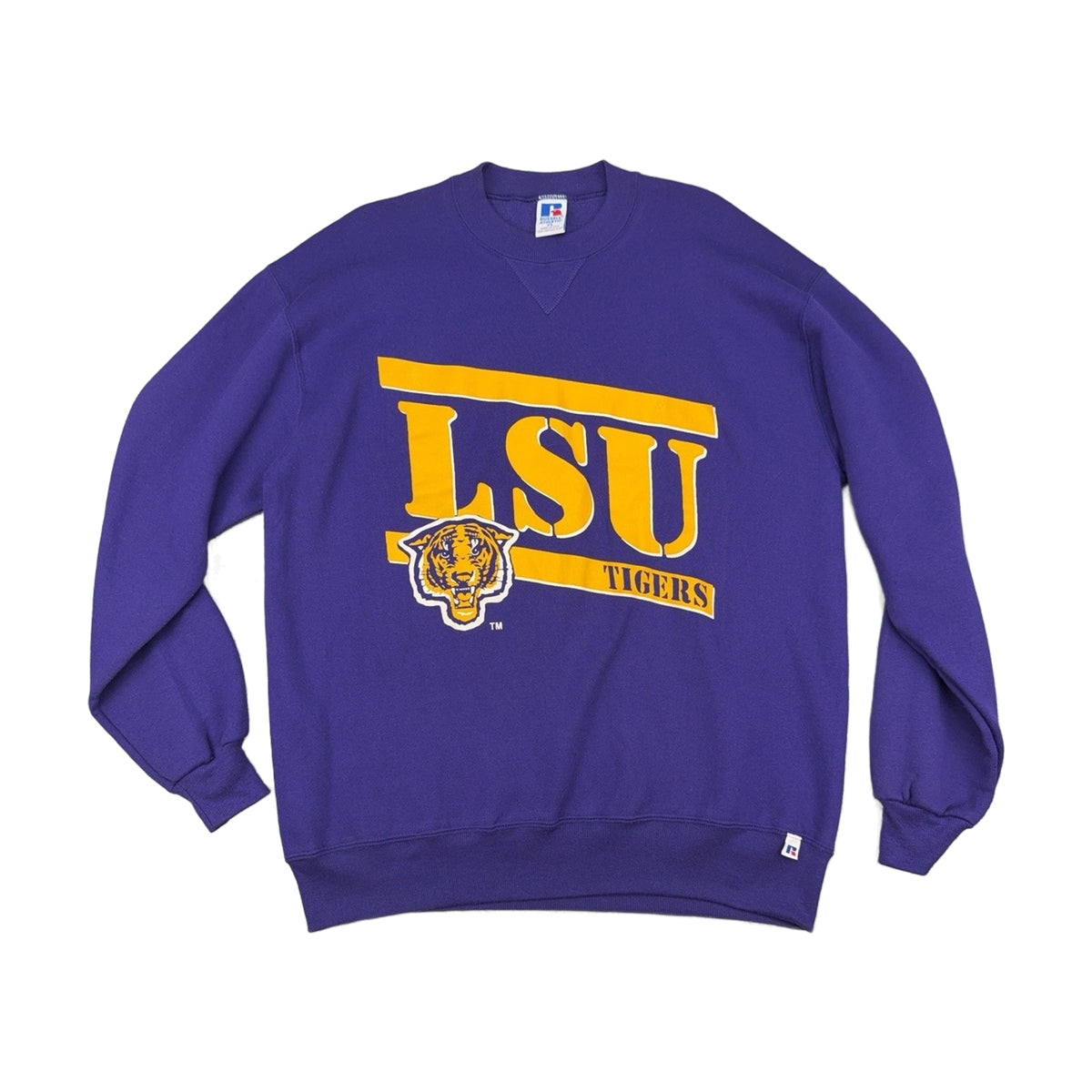 Vintage 90s LSU Tigers Russell Athletic Sweatshirt purple - photo 1