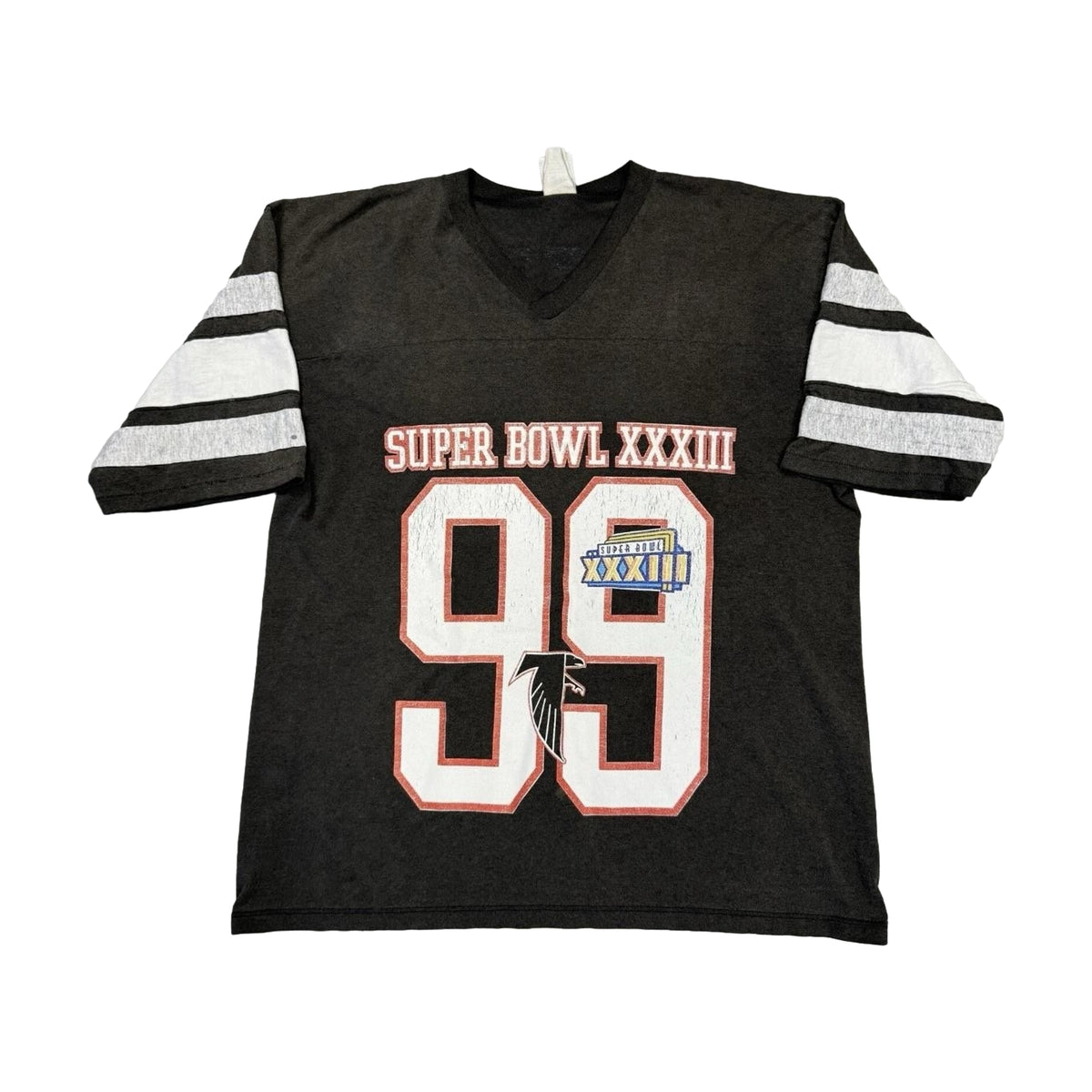 Vintage 90s Atlanta Falcons Super Bowl Xxxiii Logo 7 T-Shirt black - photo 1