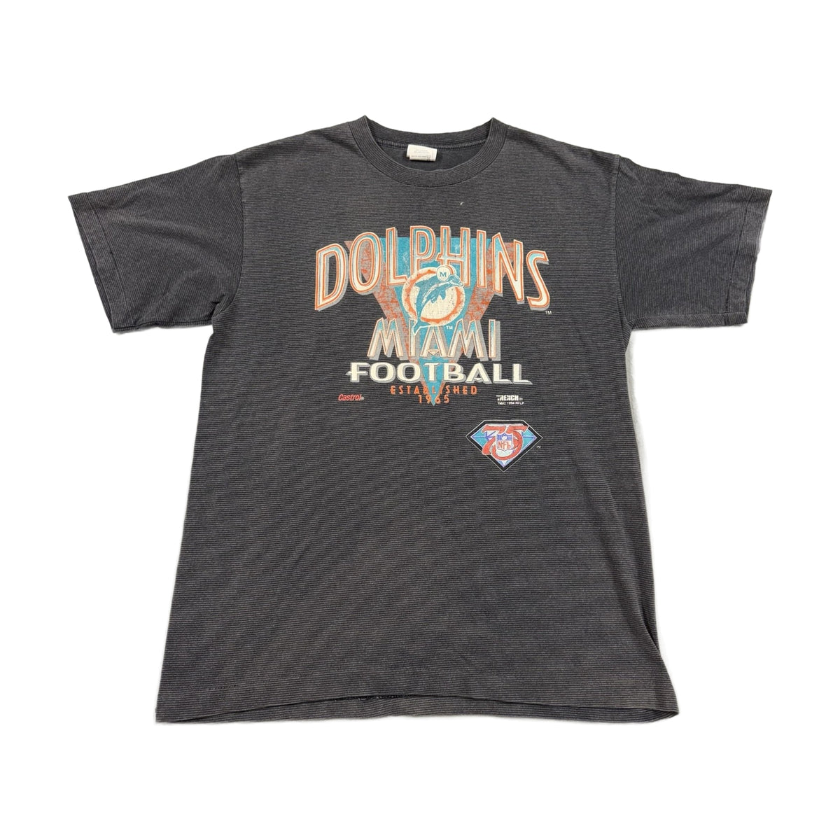 Vintage 90s Miami Dolphins Trench T-Shirt gray - photo 1