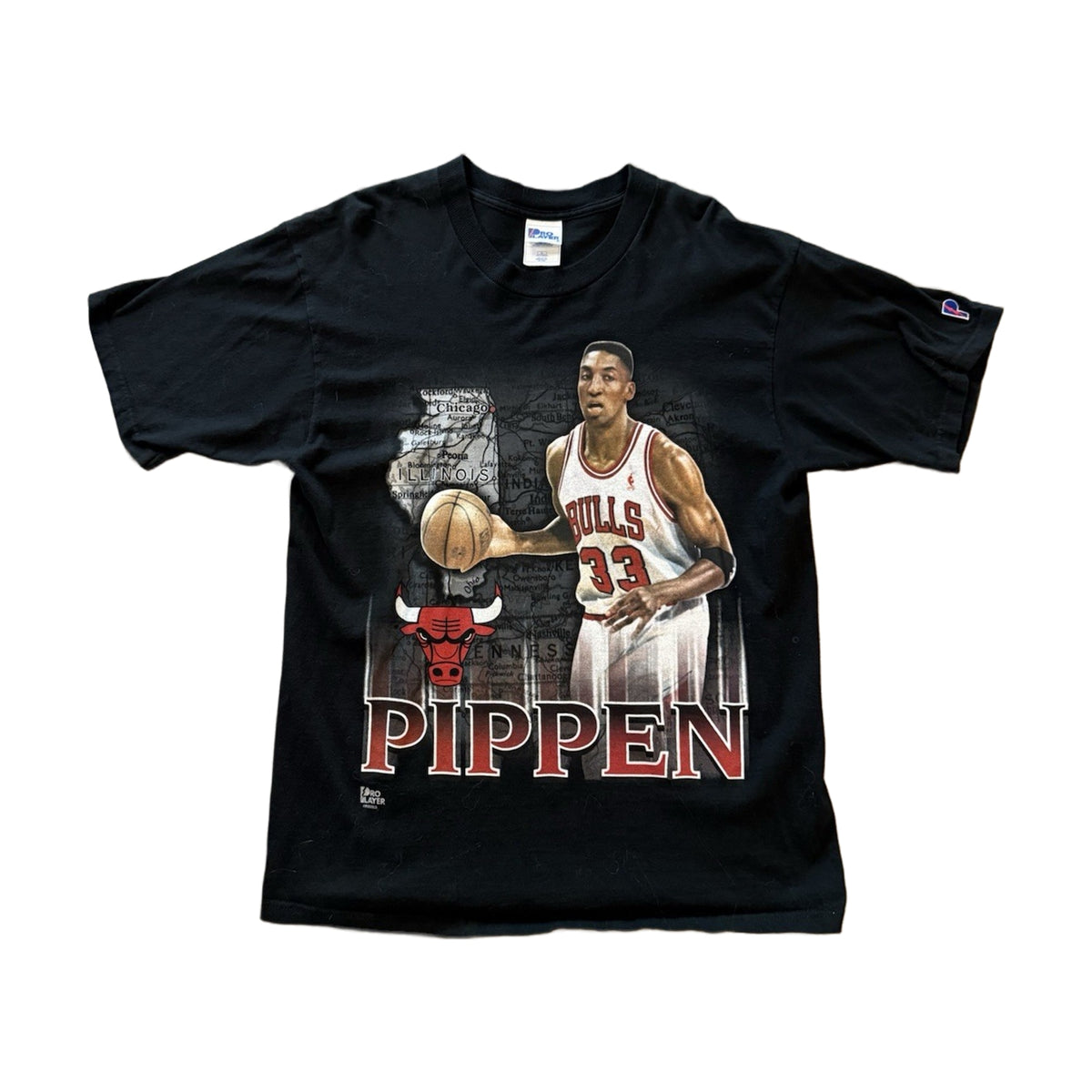 Vintage 90s Chicago Bulls Scottie Pippen Pro Player T-Shirt black - photo 1