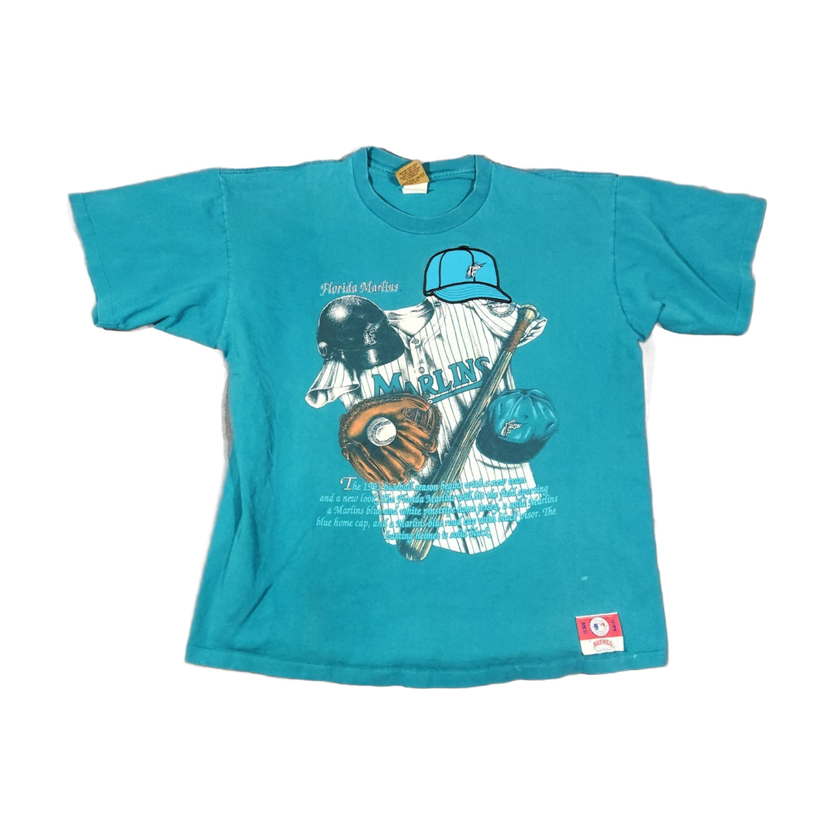 Vintage 90s Florida Marlins Nutmeg T-Shirt blue - photo 1