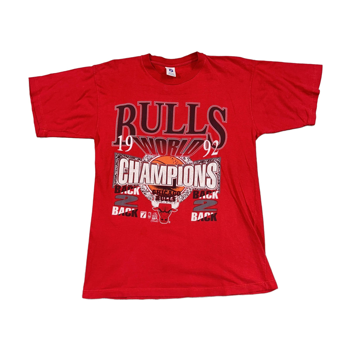 Vintage 1992 Chicago Bulls NBA Champions Logo 7 T-Shirt red - photo 1