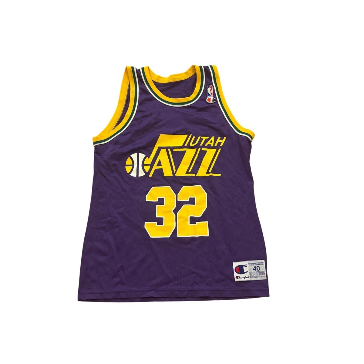 Vintage 90s Utah Jazz Karl Malone Champion Jersey purple - photo 1