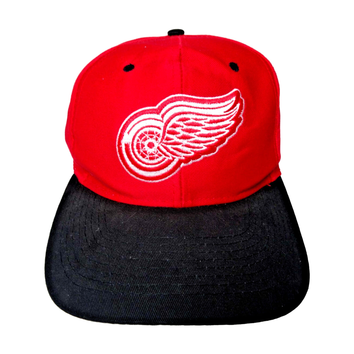 Vintage 90s Detroit Red Wings Logo 7 Snapback Hat black - photo 1