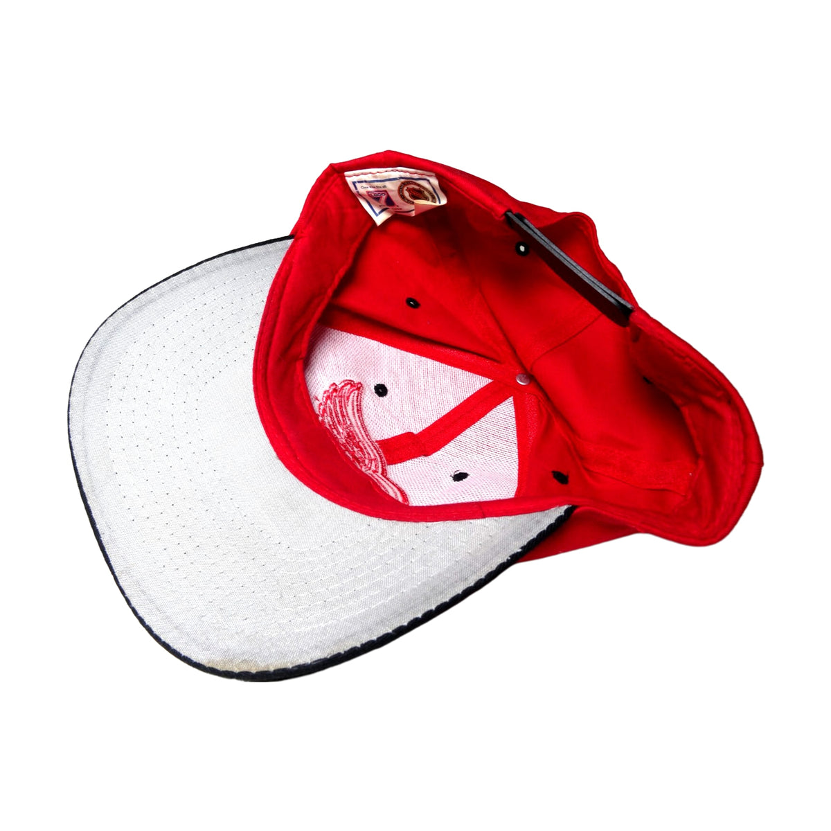 Vintage 90s Detroit Red Wings Logo 7 Snapback Hat black - photo 3