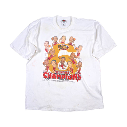 Vintage 1998 Chicago Bulls Michael Jordan NBA Championship Dennis Rodman T-Shirt white - photo 1