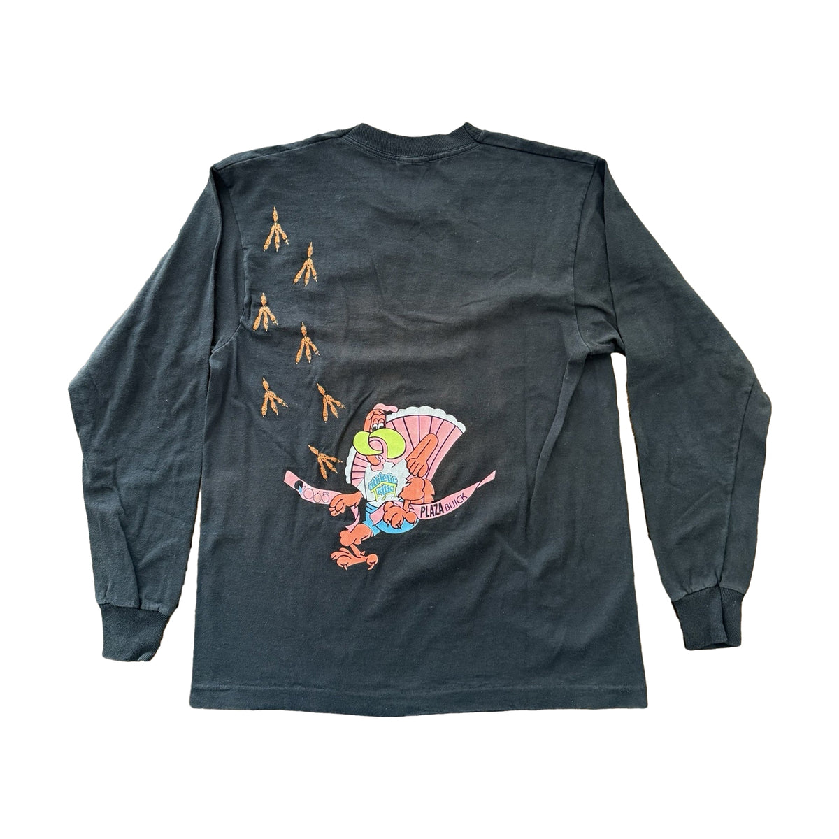 Vintage 1990 Turkey Trot Fruit of the Loom Long Sleeve T-Shirt black - photo 2