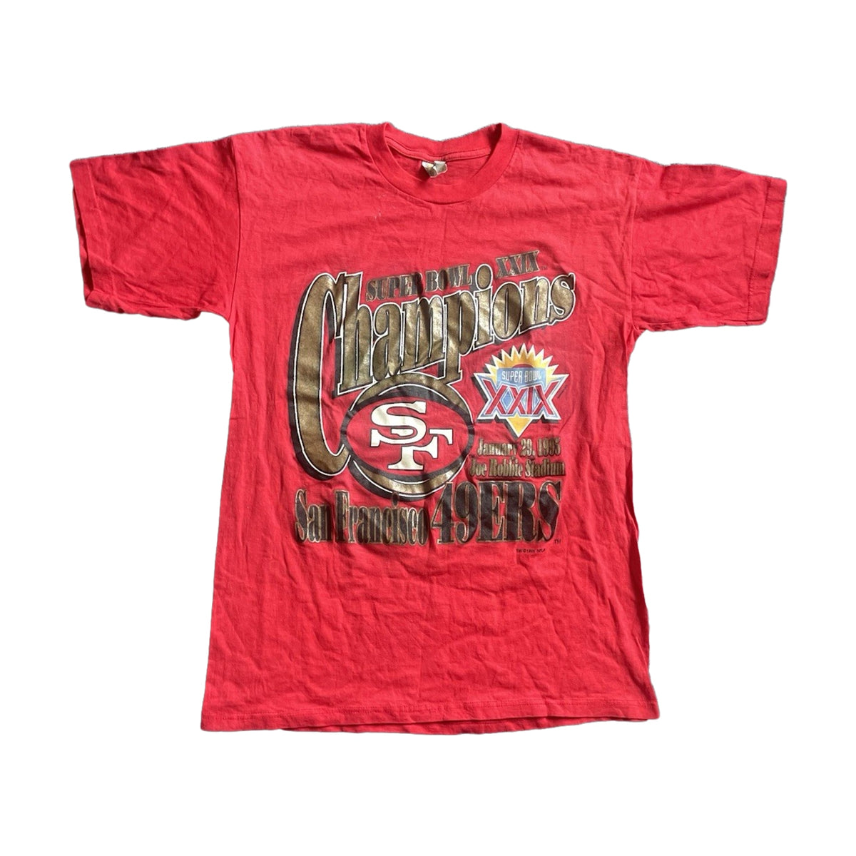 Vintage 1995 San Francisco 49ers Super Bowl Xxix Champions Competitor T-Shirt red - photo 1