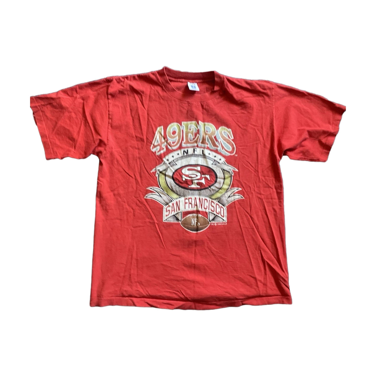 Vintage 1992 San Francisco 49ers Logo 7 T-Shirt red - photo 1