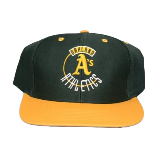 Vintage 90s Oakland Athletics Logo 7 Snapback Hat green/yellow - photo 1