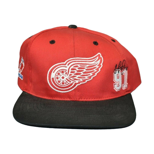Vintage Detroit Red Wings Twins Enterprise Snapback Hat red/black - photo 1