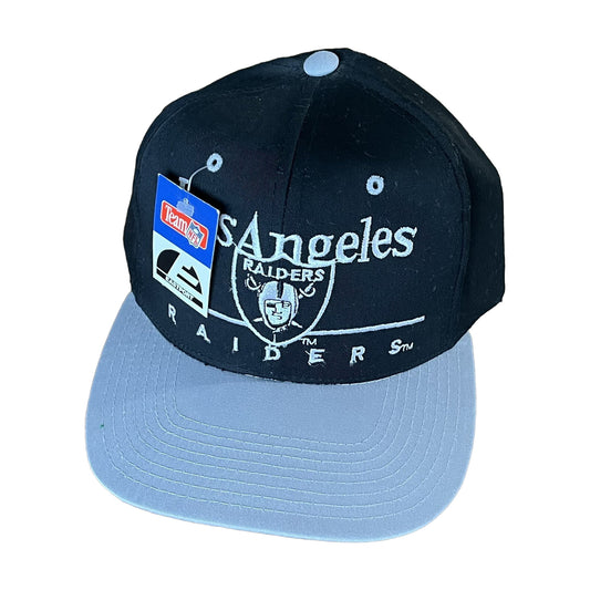 Vintage 90s Los Angeles Raiders East Port Snapback Hat black - photo 1
