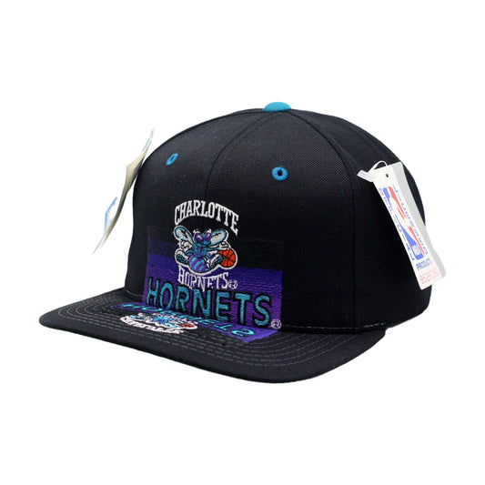 Vintage 90s Charlotte Hornets Starter Snapback Hat black - photo 1