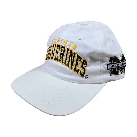 Vintage 90s Michigan Wolverines Starter Snapback Hat white - photo 1
