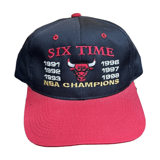 Vintage 90s Chicago Bulls Champions Headmaster Snapback Hat black - photo 1