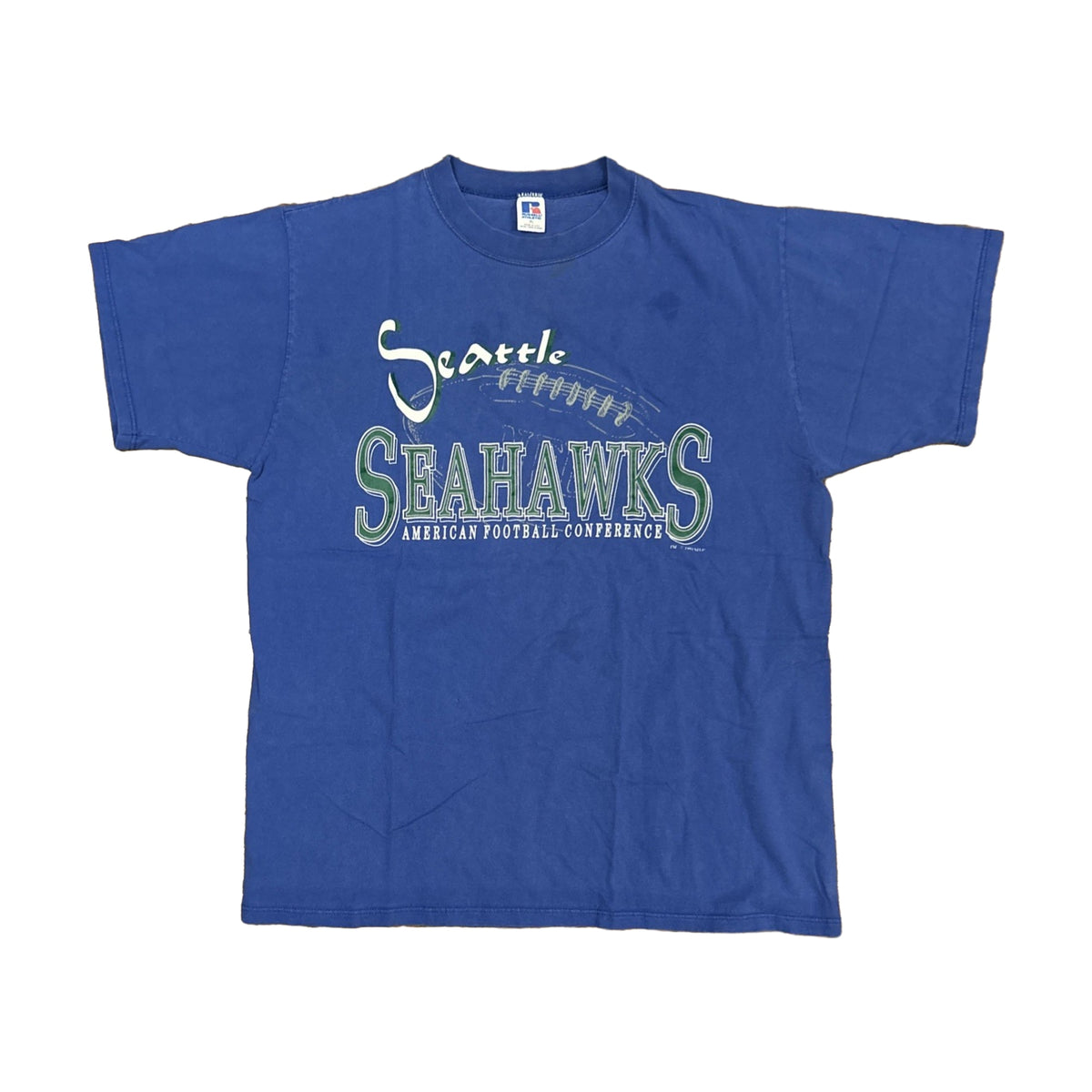 Vintage 80s Seattle Seahawks Russell Athletic T-Shirt blue - photo 1