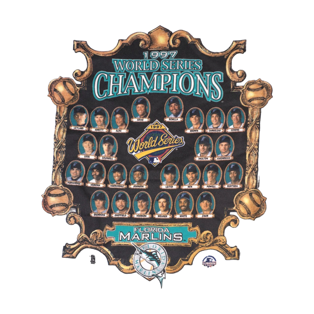 Vintage 1997 Florida Marlins World Series Starter T-Shirt white - photo 1