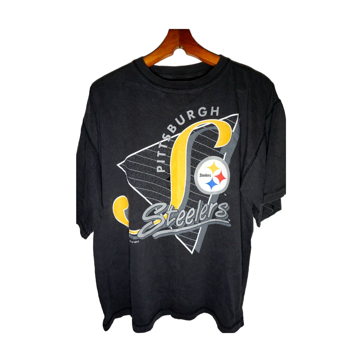 Vintage 90s Pittsburgh Steelers The Edge T-Shirt black - photo 1