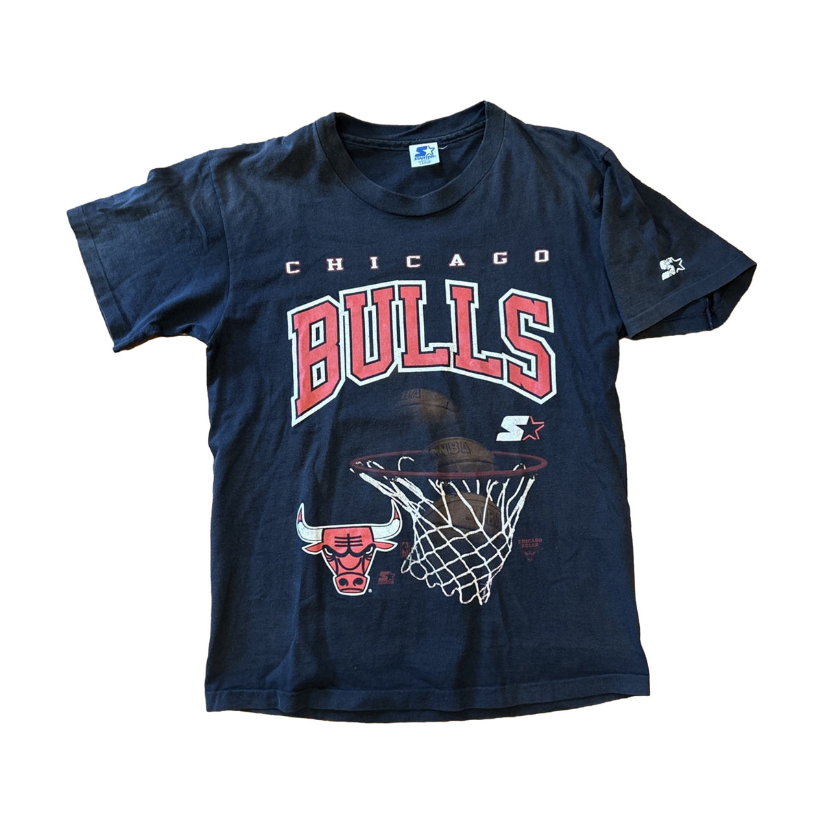 Vintage 90s Chicago Bulls Starter T-Shirt black - photo 1